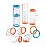 Ferplast Röhren Hamster-Set, Zubehör für Hamsterkäfig, insgesamt 9 Teile, Hamster Tunnel Rohr mit Belüftungslöchern, Kurven und Beschläge im Lieferumfang enthalten, KIT Tube Curve, Hamster Spielzeug