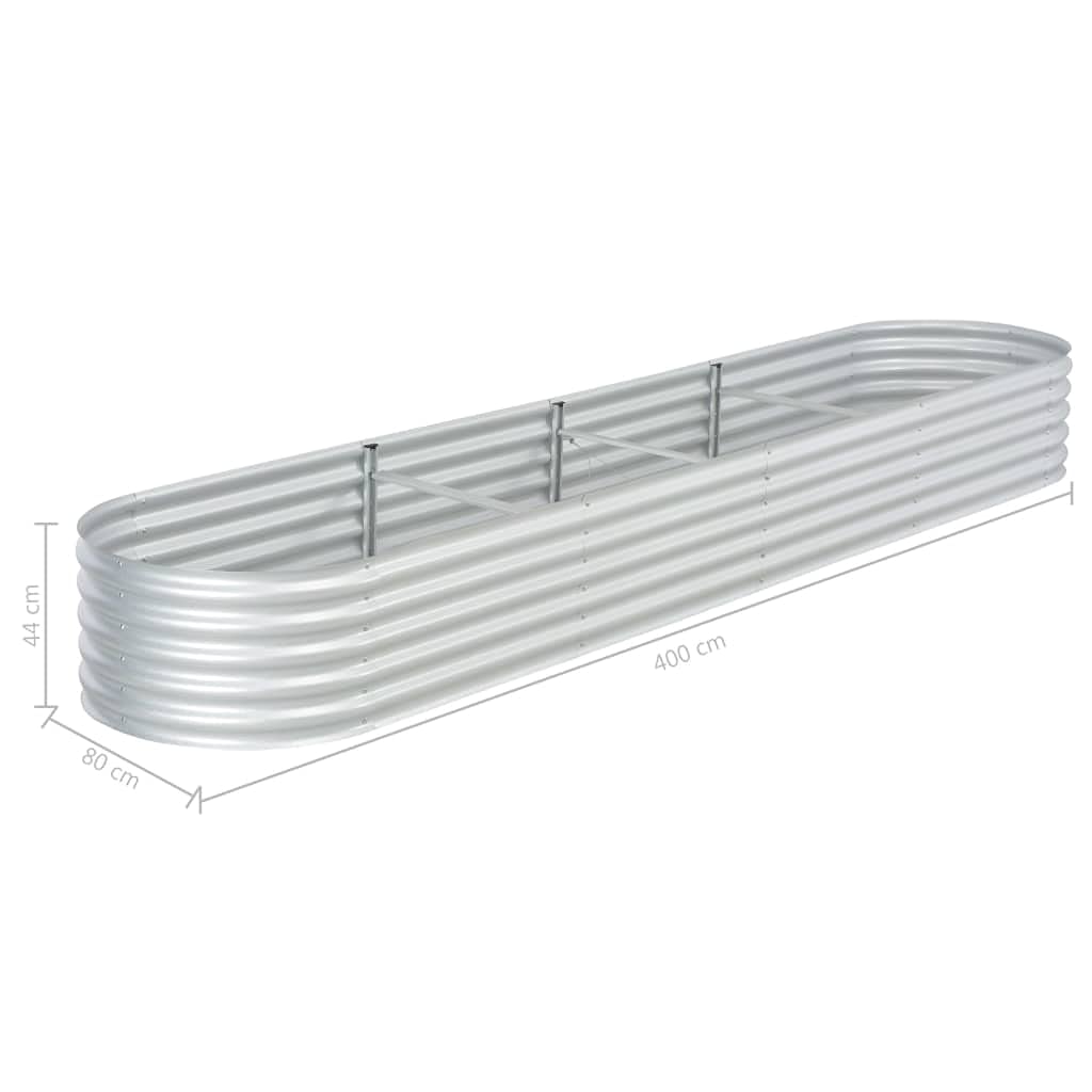 Generic Podwyższona Grządka Ogrodowa ze Stali Ocynkowanej, Metalowa Donica do Ogrodu, na Balkon, Taras i Podwórko, Grządka do Sadzenia Warzyw, Kwiatów, Roślin (400 x 80 x 44 cm)
