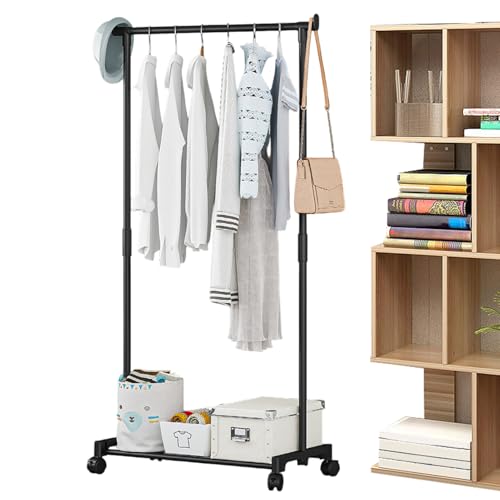 Genérico Perchero Para Colgar Ropa | Perchero Resistente con Ruedas para Armario - Organizador Multiusos Para Dormitorio Lavandería Garaje Guardería Clóset Y Baño Comercial