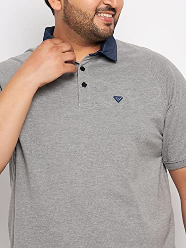 Image of Club York Men Cotton Blend Half Sleeve Polo Neck Solid Plus Size T-Shirts