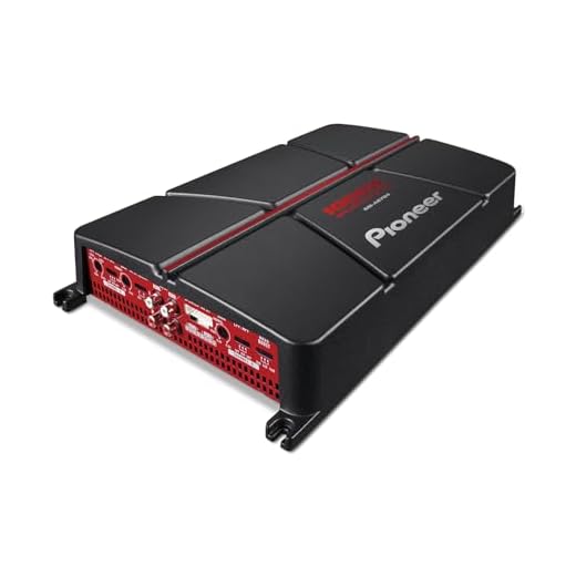 Pioneer GM-A6704 4-Channel Bridgeable Amplifier with Bass Boost,Black/red