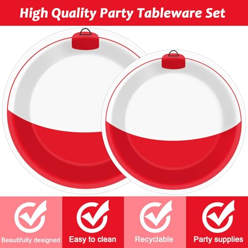 chunnin 200 pcs gone fishing party plates napkins fishing themed tableware set for fishing party gone fishing decoration dessert plates forks serve 50 guests for fishing birthday party favor supplies