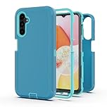 AWZHYDT for Galaxy A14 5G Case, Heavy Duty Drop Protection Full Body Rugged Shockproof/Dustproof [3-Layer] Military Grade Tough Durable Phone Cover for Samsung Galaxy A14(Blue/Azure)