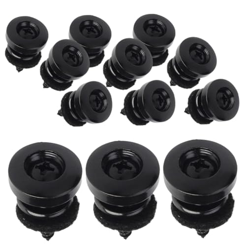 Milisten Secure Guitar Strap Lock Button Kit Pcs End Pins for Electric Bass Guitars