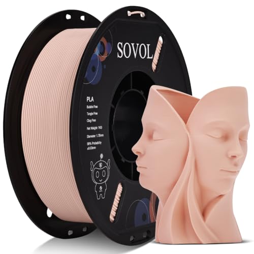 Image of Sovol 3D Printer Matte PLA Filament 1.75mm 1KG (2.2lbs), Peach Beige