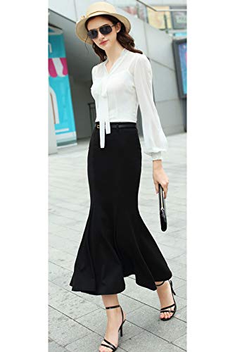 ebossy Women's Bodycon Stretchy High Waist Party OL Fishtail Mermaid Long Skirt3