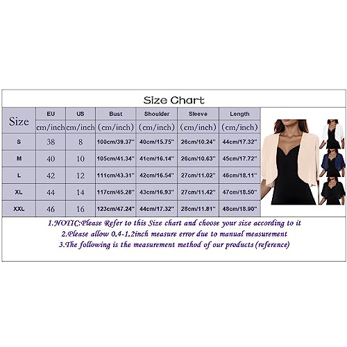 Womens Summer Chiffon Cardigan Soft Shrugs Shawl Ruched Short Cropped Blazer Cardigan Tops Half Sleeve Thin Cardigans UK Open Front Short Tops White - Image 6