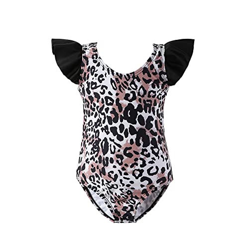Maillot De Bain Une Pièce Sexy Pour Femme Avec Imprimé Pigeon De Dessin Animé, Manches Volantées, Noir, Taille S
