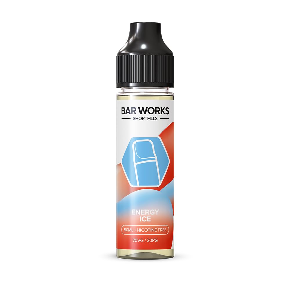 Vape Liquid by Bar Works 50ml Energy Ice Flavoured, Vape Juice, E Liquid  70VG/30PG, Ecig Juice, Sub Ohm, E Cigarette, Nicotine Free Short Fill:  Amazon.co.uk: Electronics & Photo