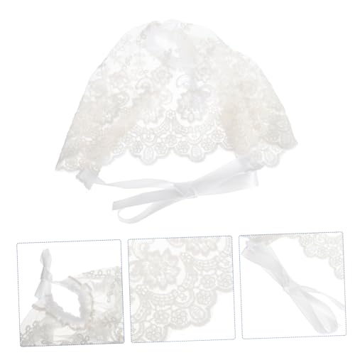 Baby Girl Lace Bonnet Breathable Floral Embroidered Sun Protection Hat for Toddlers 1 Piece White2