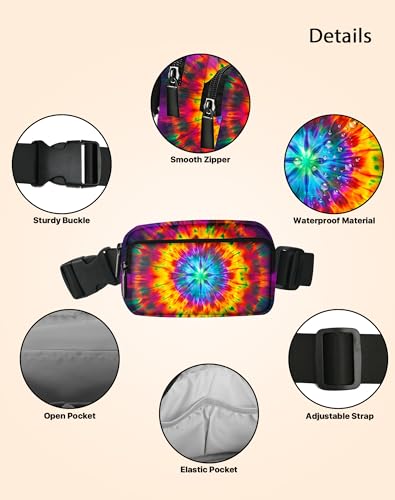 Image of Tie Dye Fanny Pack for Women Belt Bag Fashion Everywhere Waist Pouch Lightweight Crossbody Bags with Adjustable Strap