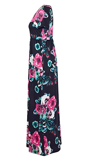 Mommy and Me Maxi Dresses,Bohemia Floral Printed Matching Dresses for Daughter and Mom3