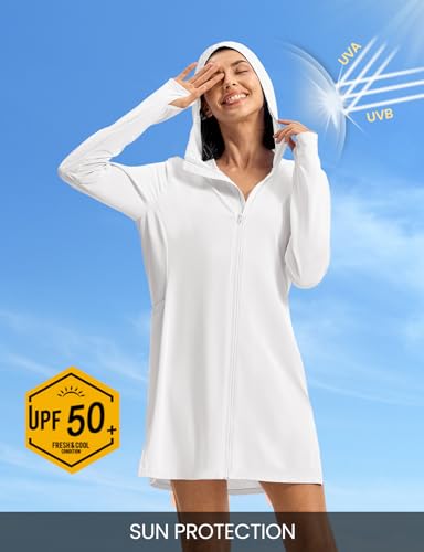 TBMPOY Women's Swim Cover Up UPF 50+ Sun Protection Long Hoodie Jacket SPF Lightweight Beach Swimwear Coverups 20253