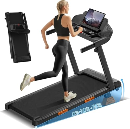 Walking Pad with 15% Incline 12KM/H Foldable Treadmill for Home 136KG Heavy Duty Weight Capacity Treadmill with Touch Screen & 12 Programs for Fitness
