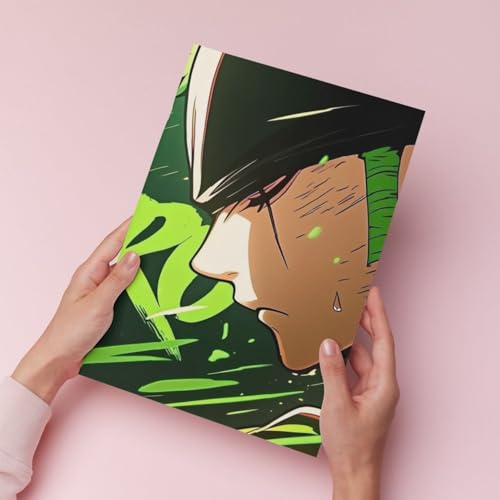 Image of One Piece Anime Manga Poster, One Piece Character Design Wall Poster 3 Panal - A4 Size, 300 GSM, Wall Decor Posters Wall Art For Bedroom, Living room, Office, Dining Room,No Frame (Zoro-4)