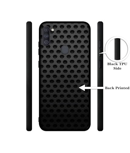 Image of Black Circle Design Premium 2D Printed Metal Back Case Cover for Samsung Galaxy A11 4G / M11 4G
