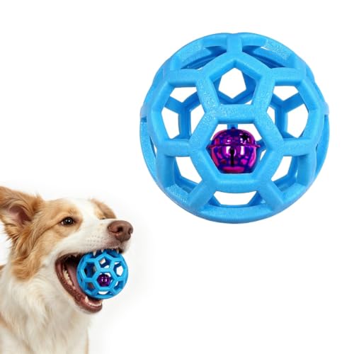 Rainway Balle pour Chien de Berger avec Clochette, Balle Jouet Indestructible pour Chien, Anti-Stress, Balle de Jeu Interactive pour Chiens de Petite et...