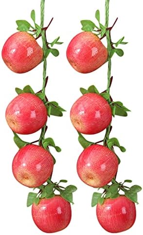 ZUYYON 2 Strings Artificial Fruit Hanging Strings, Fake Apple Bunch Lifelike Fruit Photography Props for Home Kitchen Hanging Ornaments Farmhouse Decoration