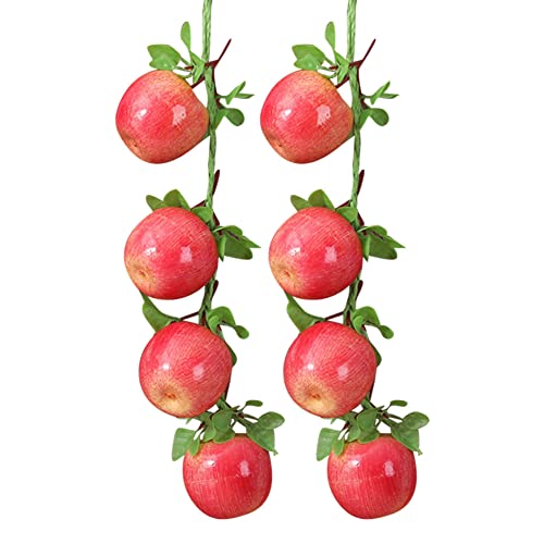Zuyyon 2 Strings Artificial Fruit Hanging Strings, Fake Apple Bunch Lifelike Fruit Photography Props For Home Kitchen Hanging Ornaments Farmhouse Decoration #TOP17