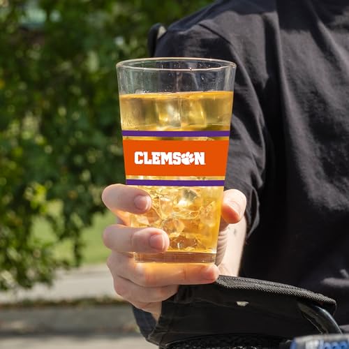 Image of Logo Brands NCAA 16 oz Pint Glass - Durable Glass With Bold Team Color- Chip-Resistant Rim Drinkware For Fans, Tailgates, Home Bars & Everyday Use