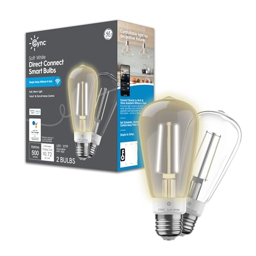 GE CYNC X}[gLEDCgd ST19GW\X^C Amazon AlexaGoogle HomeɑΉ WiFiCg \tgzCg 60W (2pbN)