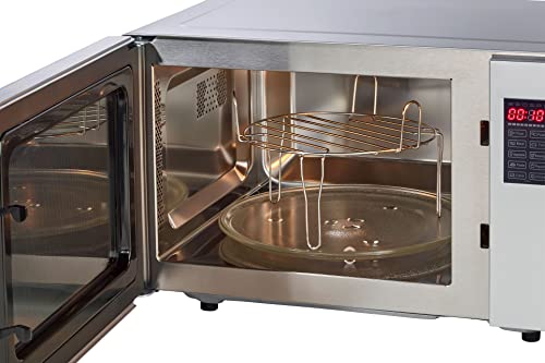 Tarrington-House-Microondas-Grill-3-en-1-MWD4823GC-Acero-Inoxidable-485-x-405-x-293-cm-800-W-temporizador-microondas-con-grill-funcion-de-descongelacion-y-coccion-rapida-plateado-23-L