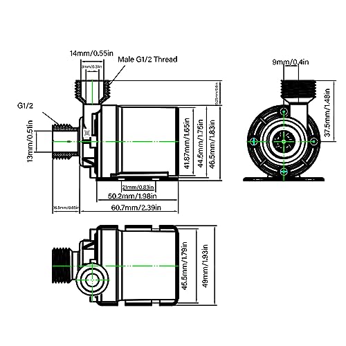 YUYTE Solarna Pompa Wodna 50 W Solarowa Pompa Zanurzalna z Kontrolerem Rozrządu Pudełka Akumulatora do Hydroponicznego Fontanny