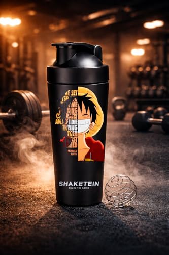 Image of Stainless Steel Gym Shaker Bottle 750ml | Leak Proof Protein Mixer Shaker | BPA Free | Metal Sports Water Bottle for Gym, Workout & Fitness (Anime-19-BLACK)