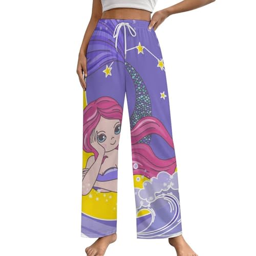 Pantalon de nuit femme Sirène Lune pour vos soirées cocooning taille S