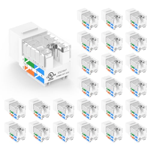 VCE 25-Pack Slim Cat6 Keystone Jack