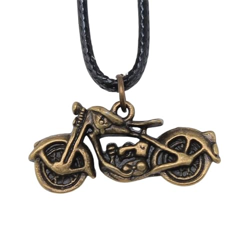 Pendentif moto 3D aux finitions soignées sur cordon noir tressé élégant