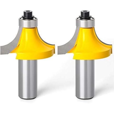 MEIGGTOOL 2PCS Roundover Edging Router Bit Set, 1/2-Inch Shank Round Nose, Cutter Tools 1/2" Radius Inch Cover
