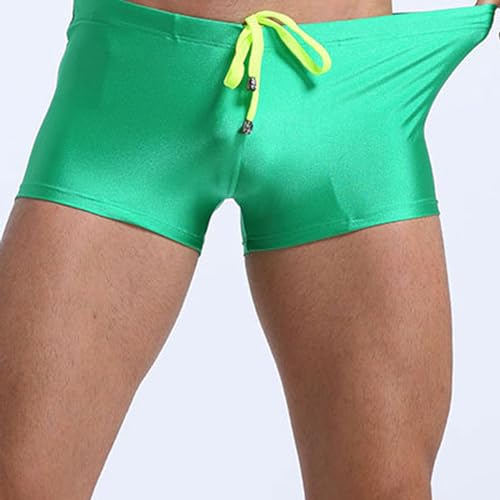 Men's Square Leg Swim Briefs Solid Color Swimsuit Athletic Swimwear Bathing Suit Swimming Trunks with Drawstring3