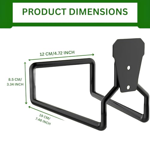 Image of EIDER 2 Pcs Hose Holder Stand Wall Mount, Heavy Duty Garden Hose Hanger Reel, Metal Water Pipe Tube Hooks Rack for Outside Yard, Garage, Storage Organizer (Black)