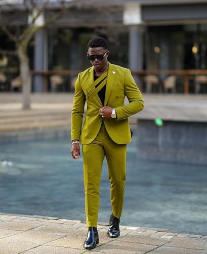 Men Designed 2 Pieces Suit Peaked Lapel Single Breasted Blazer Sets Prom Party Tuxedo Suit Jacket&Pants4