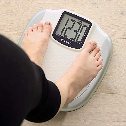Escali Extra Large Display Digital Bathroom Scale For Body Weight With Easy-To-Read Display And Non-Slip Platform, Extra-High Capacity Of 440 Lb, Batteries Included #TOP2