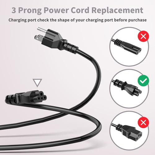 image for Etssembo 3 Prong Power Cord Replacement Power Cable for Computer TV Mo