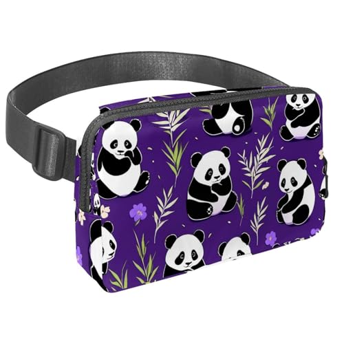Ultimate Travel Companion marsupio per uomini e donne ideale per corsa escursionismo e ciclismo con simpatico panda su sfondo Multicolore01 elegante viola