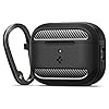 Spigen for AirPods Pro 3 Case, Rugged Armor Compatible with AirPods Pro 3rd Generation Case (2025), Shockproof Protective Cover with Carabiner - Matte Black