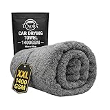 LUXORA AUTO Car Drying Towel Extra Large 90x60cm – 1400 GSM Twisted Loop Microfibre Drying Towel for Car – Streak-Free One Pass Drying Cloth for Cars, SUVs & Detailing