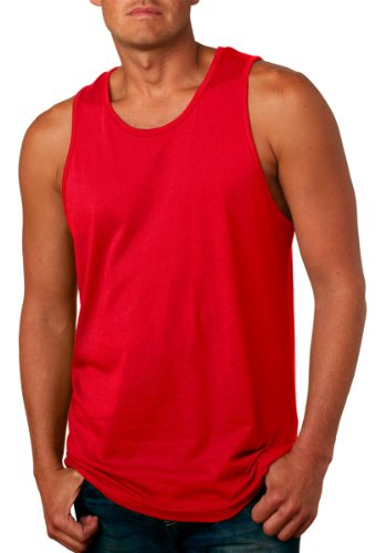 Next Level Apparel mens Next Level Premium Jersey Tank(3633)-RED-XL