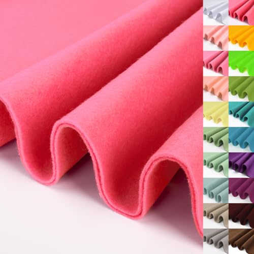 Image of Neon Red Large Felt Fabric 36 inch X 36 inch1.4 mm 1 Square Yard | Soft Felt Fabric Sheet for Crafts, Red Color Series Soft Nonwoven Fabric, Fit for Decoration, Sewing, DIY Crafts