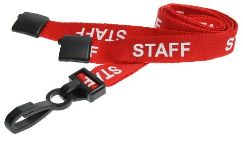 Identity-Plus: Red Pre-Printed Staff Lanyard (25)