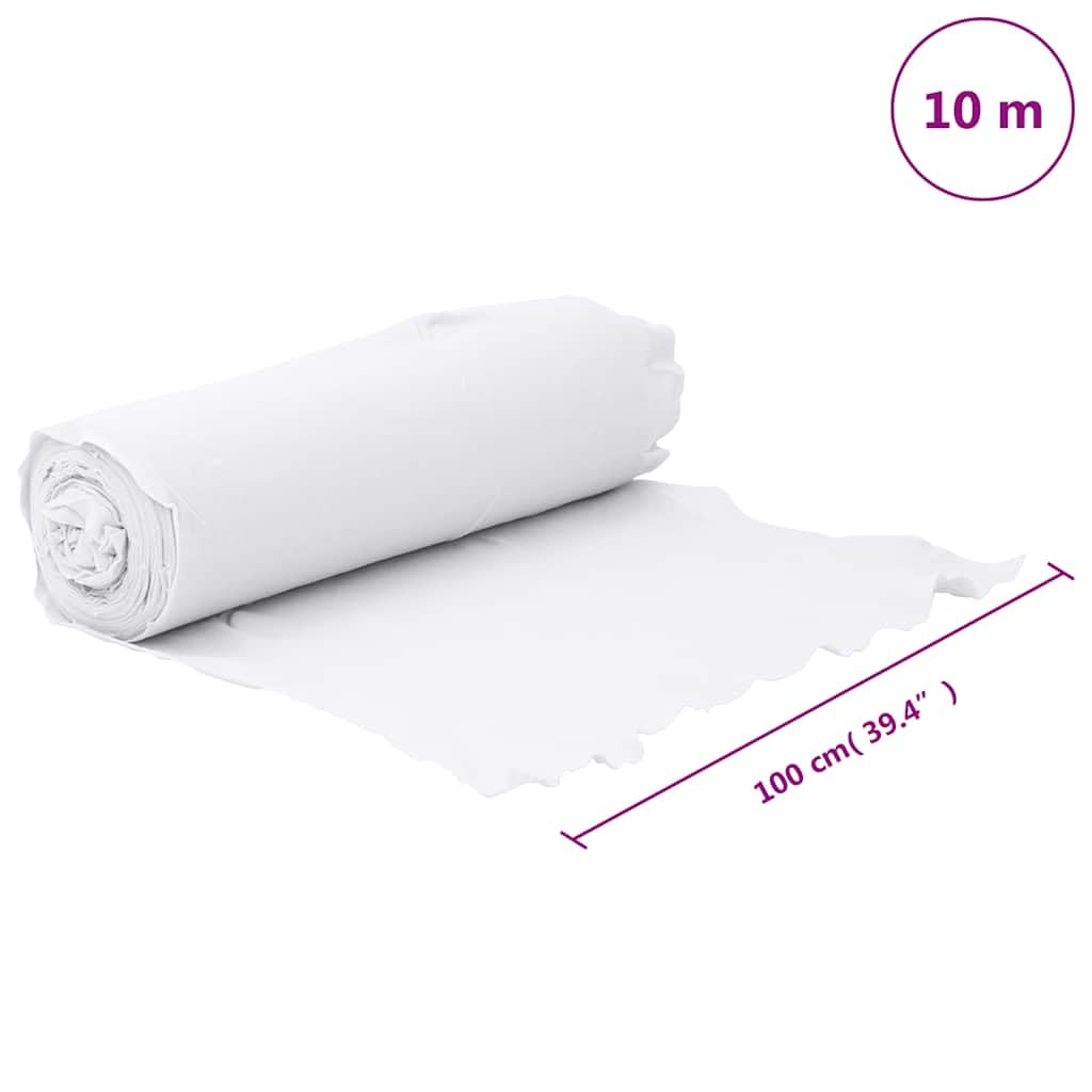 Geotextil fieltro blanco 1 x 10 m de fibra de poliéster resistente, 100 g/m², versátil como vellón para malas hierbas, jardín, suelo, mulchvlies, raíces, ideal para arriates, terrazas