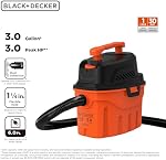 BLACK+DECKER Vacuum de la boutique humide et sèche, 3 C'est moi. 3.0 Hauteur maximale HP 3 en 1 Nettoyant d'atelier à cordon portable avec accessoires, Nettoilateur d'aspirateur pour la maison, les animaux domestiques et la voiture (BDXV18910P-3)
