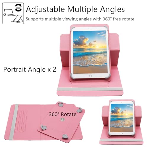 Universal 10 10.1 Inch Android Tablet Case, Dluggs PU Leather 360 Degree Rotating Multi-Angle Viewing Stand Case Cover for 10 10.1 and All 9.5-10.5 Inch Tablet, Bird