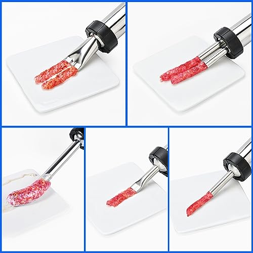 professional beef jerky gun kits stainless steel jerky maker jerky cannon meat gun with 5 stainless nozzles and 5 brushes