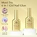 UNA GELLA 6 in 1 Gel Nail Glue for Clear Acrylic Nails Tips, 2Pcs 15ml Super Strong Brush UV Nail Glue Long Lasting Lamp Curing Required for Fake Nails Tips