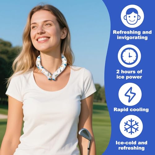 Neck Cooling Tube, Reusable Wearable Cooling Neck Wraps for Summer Heat, Cooling Starts at 28°C, Relief for Hot Flashes and Fever Smart ice Neckband for All Sports Outdoor Activities (B) - Image 6