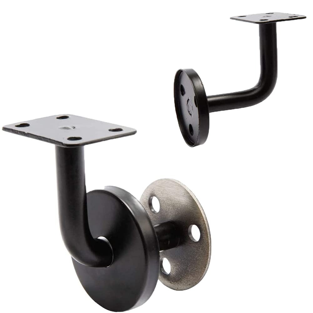 ETOPARS 4 Pezzi Staffe per Corrimano in Acciaio Inox per ringhiere di Scale Piatta Supporto a Parete per Corrimano con Copertura della Base